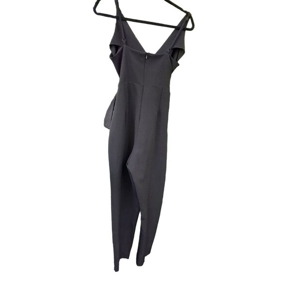 Asos Design Wrap-Front V-Neck Sleeveless Jumpsuit Black Size 8 - Picture 8 of 10